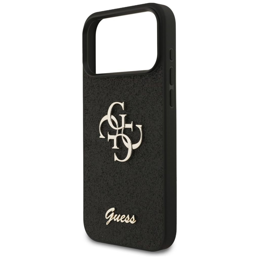 Guess Big 4G Glitter -kuori iPhone 17 Pro Max/18 Pro Max:lle - Musta