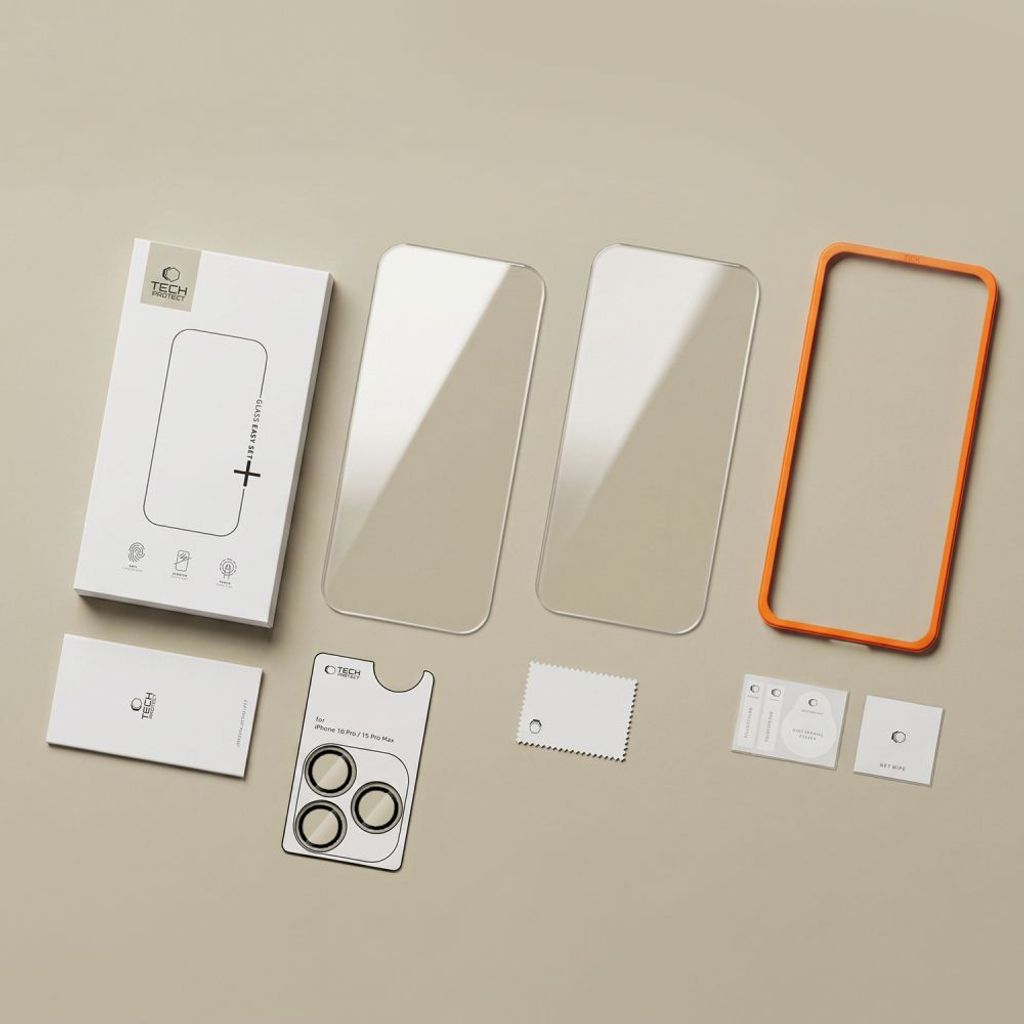 Tech-Protect Easy Set+ -Näytön- & Linssinsuoja 3-pakkaus  iPhone 18 Pro/17 Pro:lle