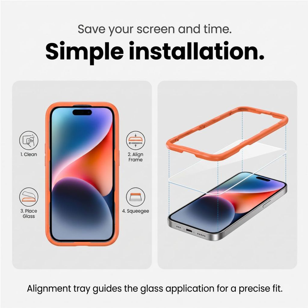 Tech-Protect Easy Set+ -Näytön- & Linssinsuoja 3-pakkaus  iPhone 18 Pro/17 Pro:lle