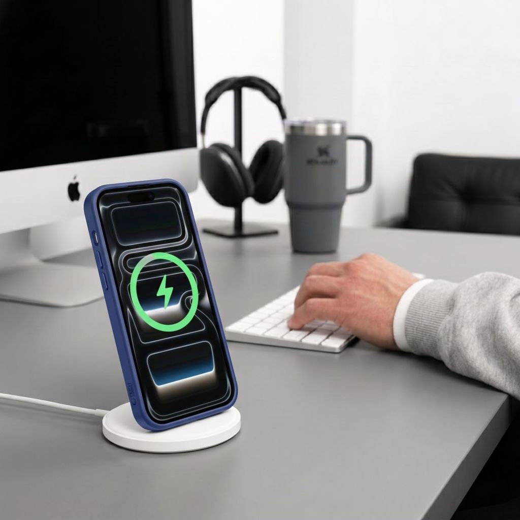 Tech-Protect Magmat MagSafe CC -kuori iPhone 17 Pro/18 Pro:lle - Läpinäkyvä/Tummansininen