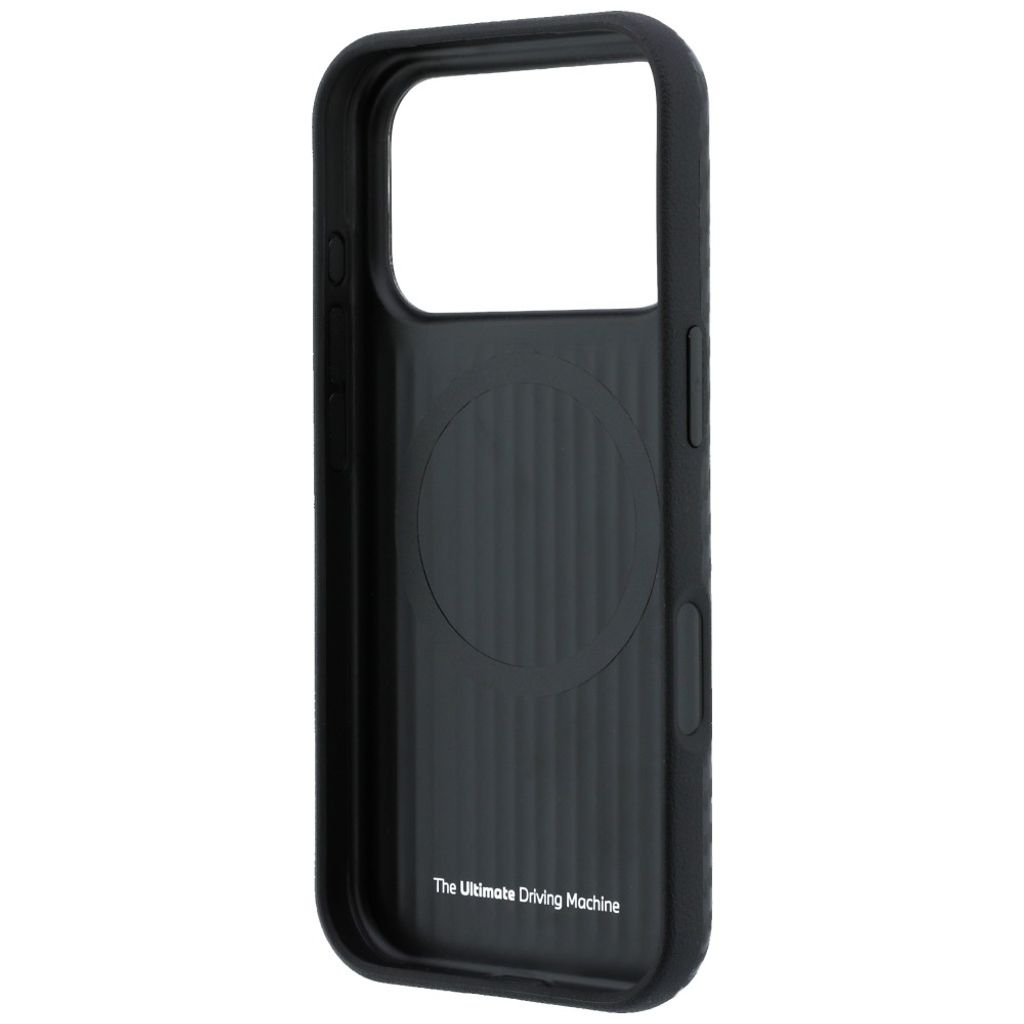 BMW Carbon Metal Logo MagSafe -kuori iPhone 17 Pro Max/18 Pro Max:lle - Musta