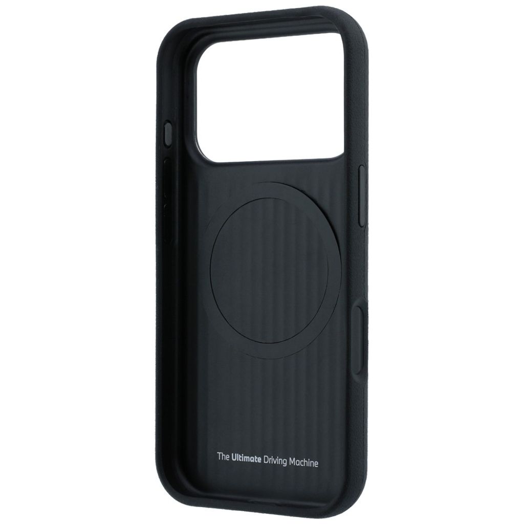 BMW Quadrille Kevlar Metal Logo MagSafe -kuori  iPhone 17 Pro/18 Pro:lle - Musta
