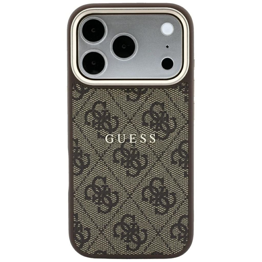 Guess Embossed 4G Classic MagSafe -kuori iPhone 17 Pro/18 Pro:lle - Ruskea