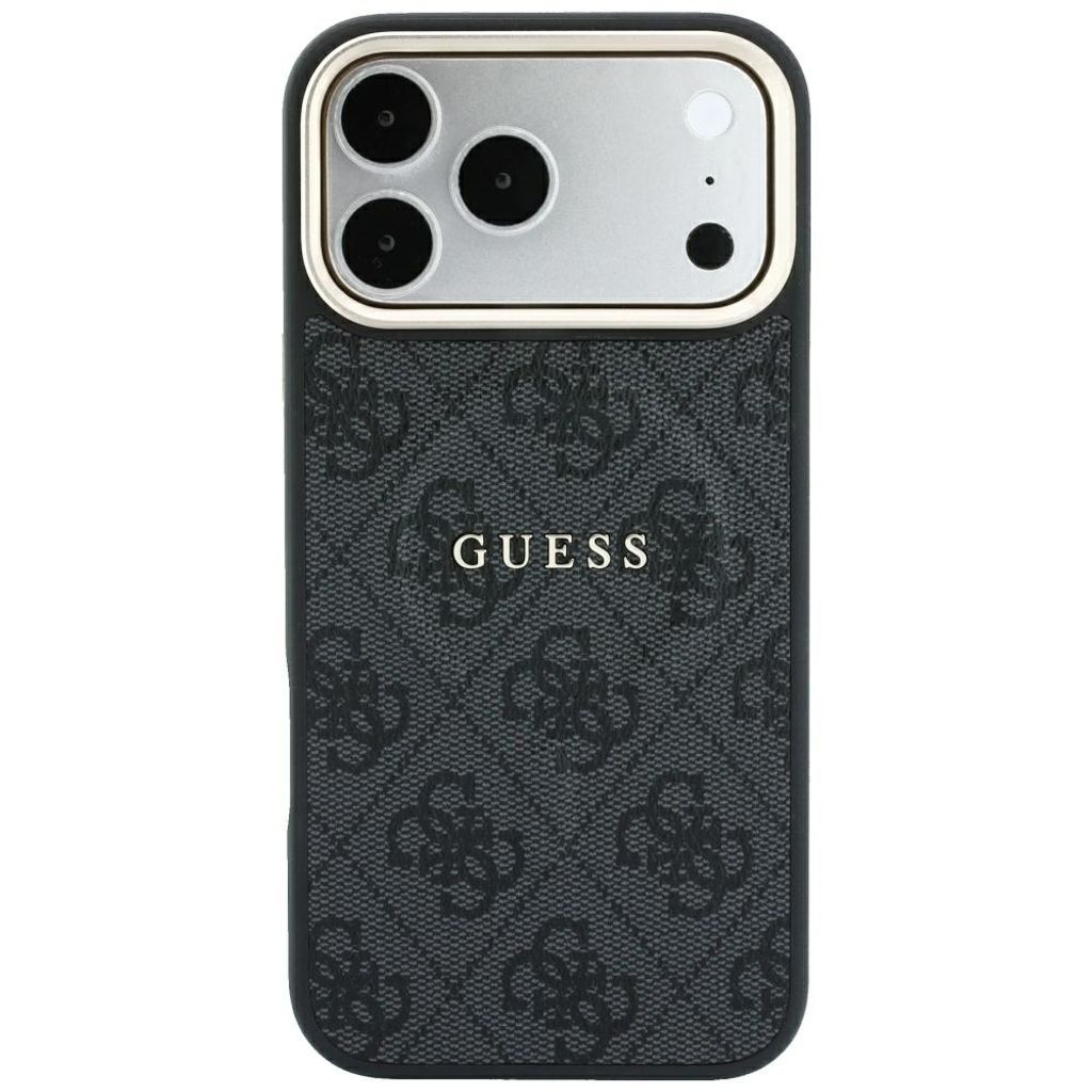 Guess Embossed 4G Classic MagSafe -kuori  iPhone 17 Pro Max/18 Pro Max:lle - Musta