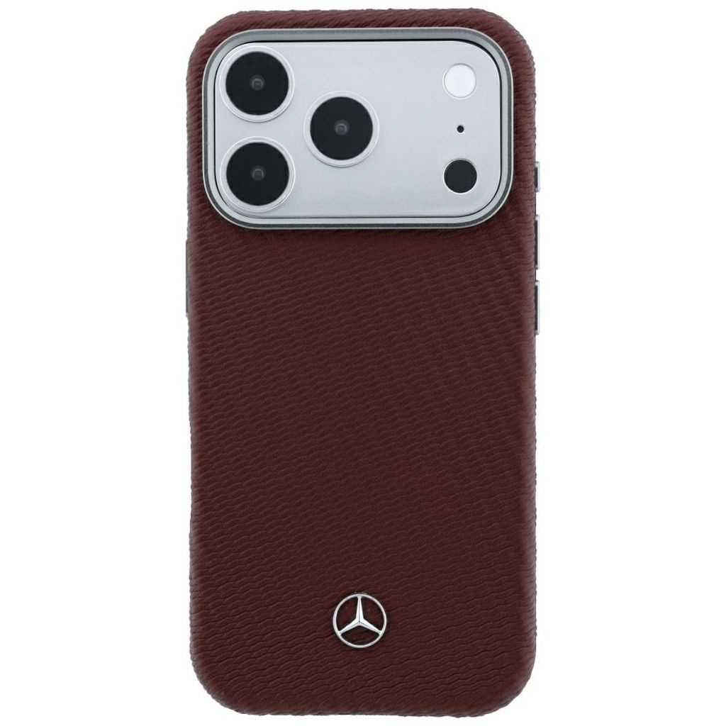 Mercedes Wood Effect MagSafe -kuori  iPhone 17 Pro/18 Pro:lle - Burgundi