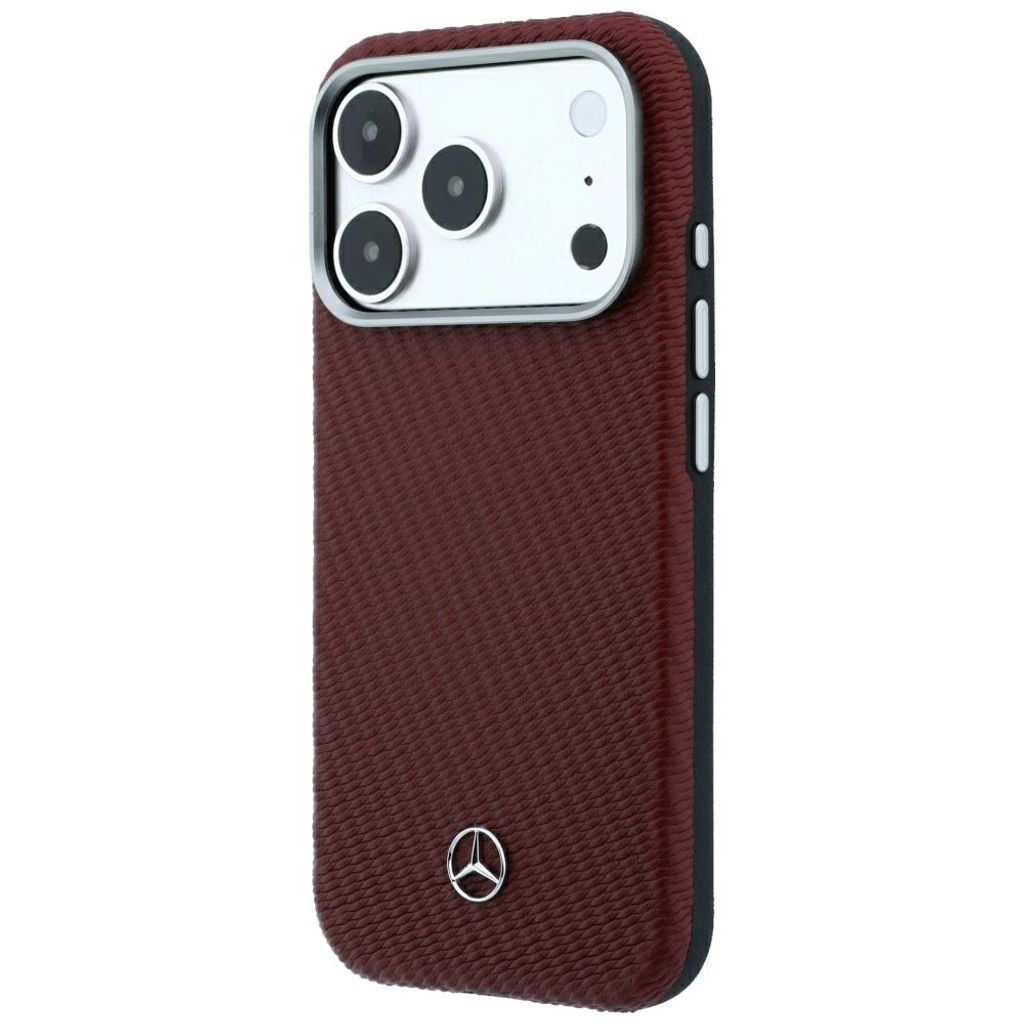 Mercedes Wood Effect MagSafe -kuori  iPhone 17 Pro/18 Pro:lle - Burgundi