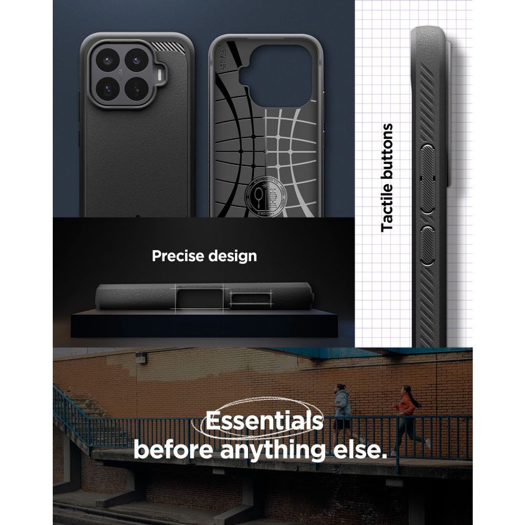 Spigen Rugged Armor -kuori Xiaomi 17T - Musta