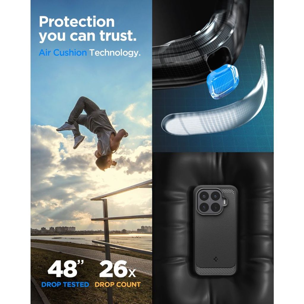 Spigen Rugged Armor -kuori Xiaomi 17T - Musta