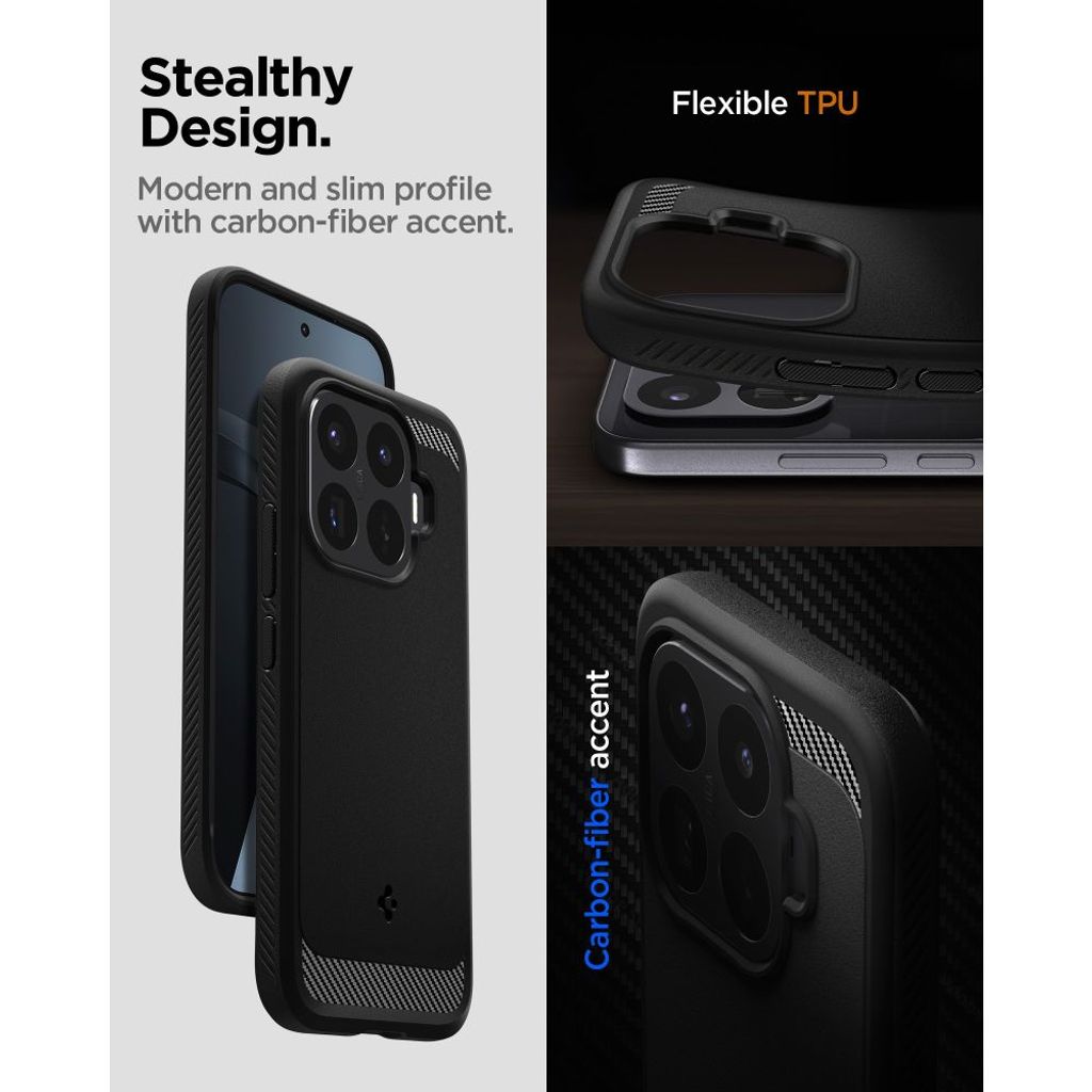 Spigen Rugged Armor -kuori till Xiaomi 17T Pro - Musta
