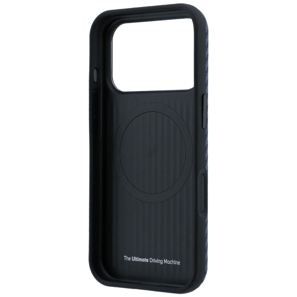 BMW Carbon Metal Logo MagSafe -kuori  iPhone 17 Pro/18 Pro:lle - Tummansininen