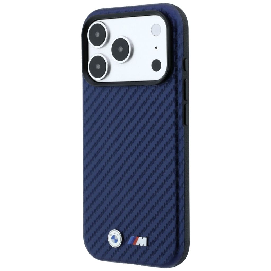 BMW Carbon Metal Logo MagSafe -kuori  iPhone 17 Pro Max/18 Pro Max:lle - Tummansininen