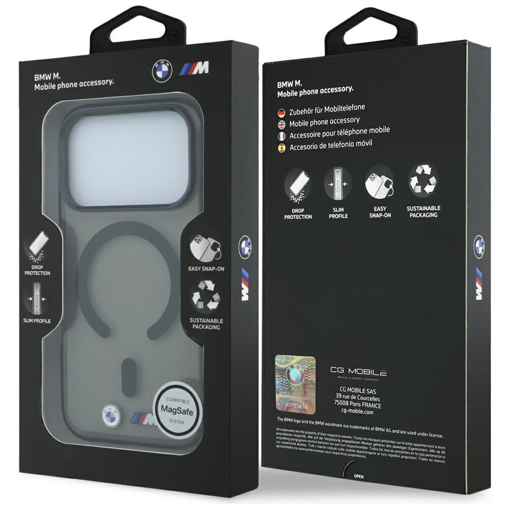 BMW Glossy MagSafe -kuori iPhone 17 Pro/18 Pro:lle - Musta