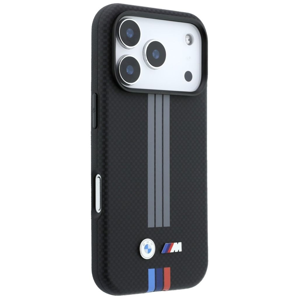 BMW Quadrille Kevlar Print Lines MagSafe -kuori Rengasjalusta iPhone 17 Pro/18 Pro:lle - Musta