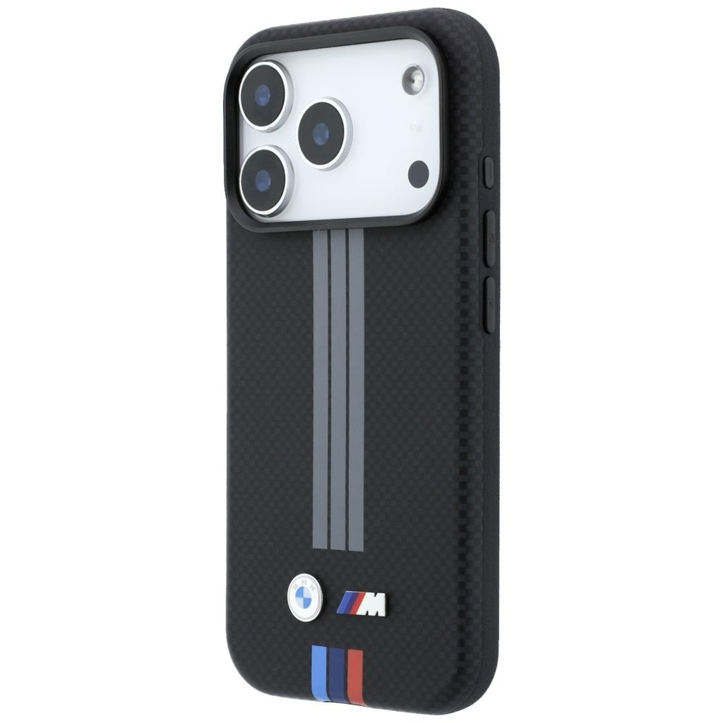 BMW Quadrille Kevlar Print Lines MagSafe -kuori Rengasjalusta iPhone 17 Pro/18 Pro:lle - Musta
