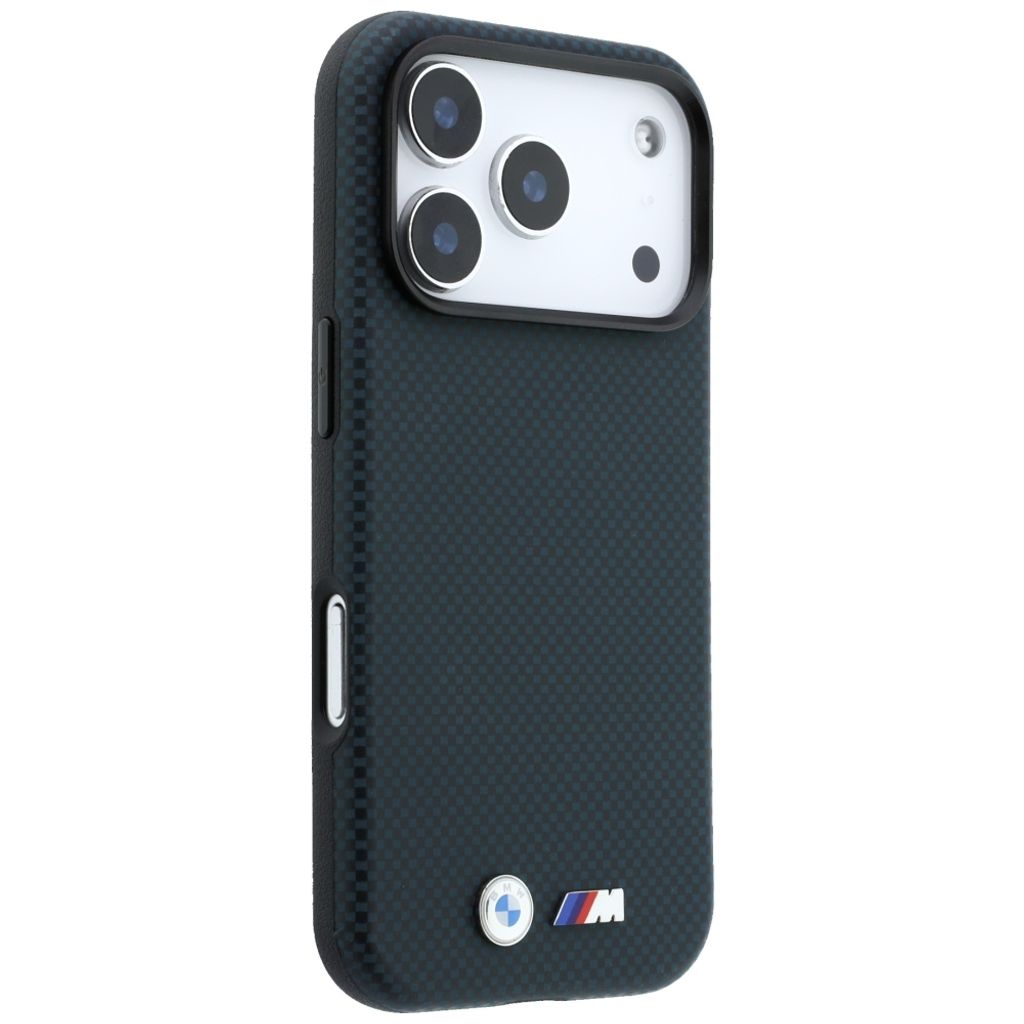 BMW Quadrille Kevlar Metal Logo MagSafe -kuori iPhone 17 Pro/18 Pro:lle - Tummansininen