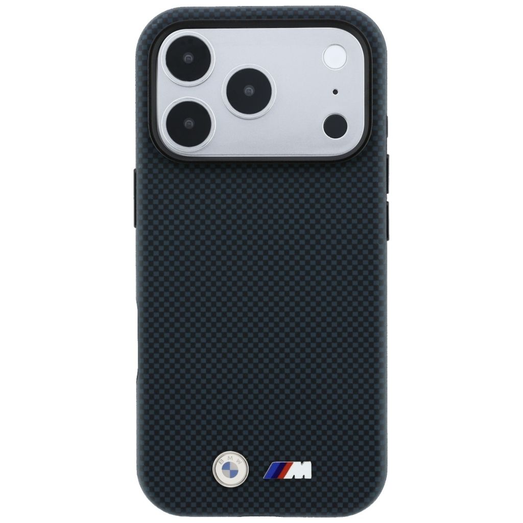 BMW Quadrille Kevlar Metal Logo MagSafe -kuori iPhone 17 Pro/18 Pro:lle - Tummansininen