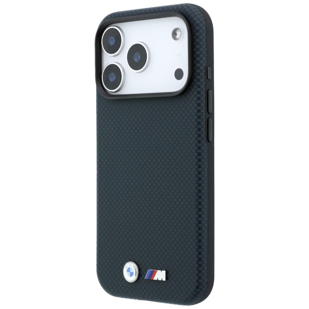 BMW Quadrille Kevlar Metal Logo MagSafe -kuori iPhone 17 Pro/18 Pro:lle - Tummansininen
