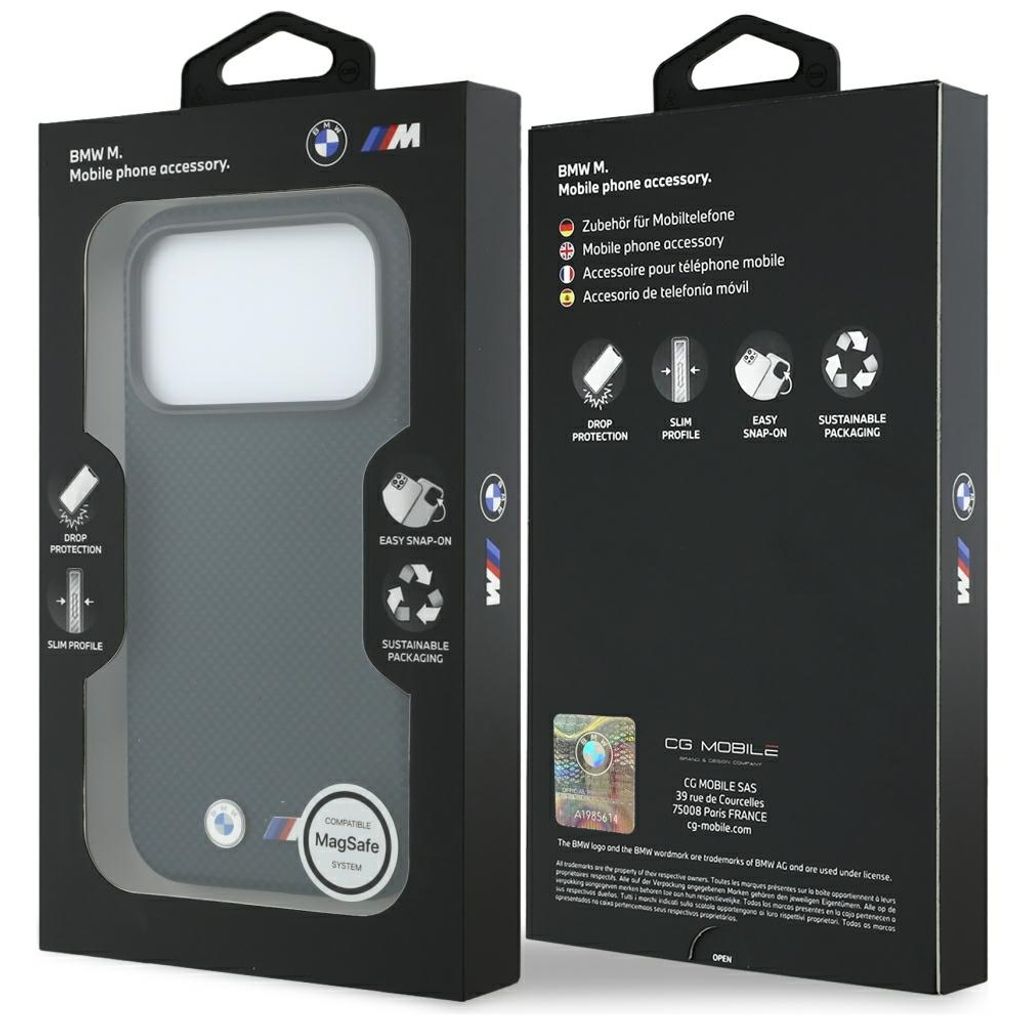 BMW Quadrille Kevlar Metal Logo MagSafe -kuori iPhone 17 Pro/18 Pro:lle - Tummansininen