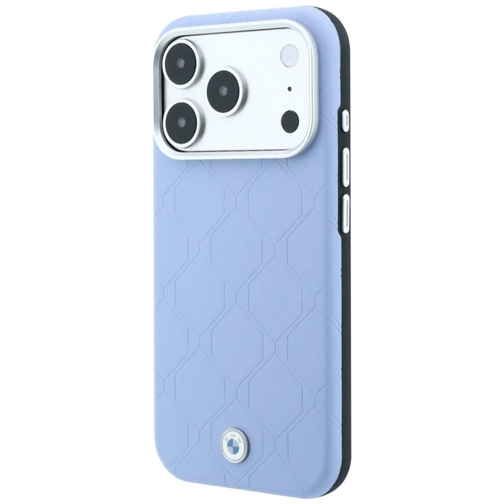 BMW Deboss Quilted Metal Logo MagSafe -kuori iPhone 17 Pro/18 Pro:lle - Sininen