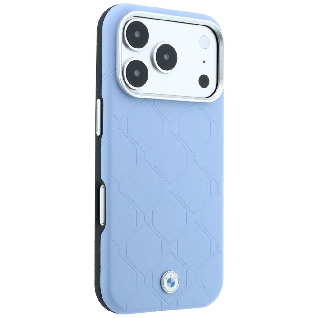 BMW Deboss Quilted Metal Logo MagSafe -kuori iPhone 17 Pro/18 Pro:lle - Sininen