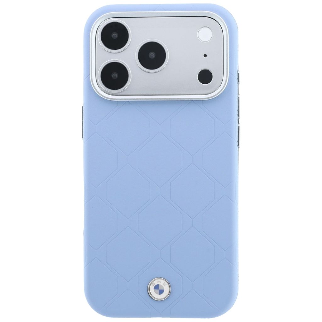 BMW Deboss Quilted Metal Logo MagSafe -kuori iPhone 17 Pro/18 Pro:lle - Sininen