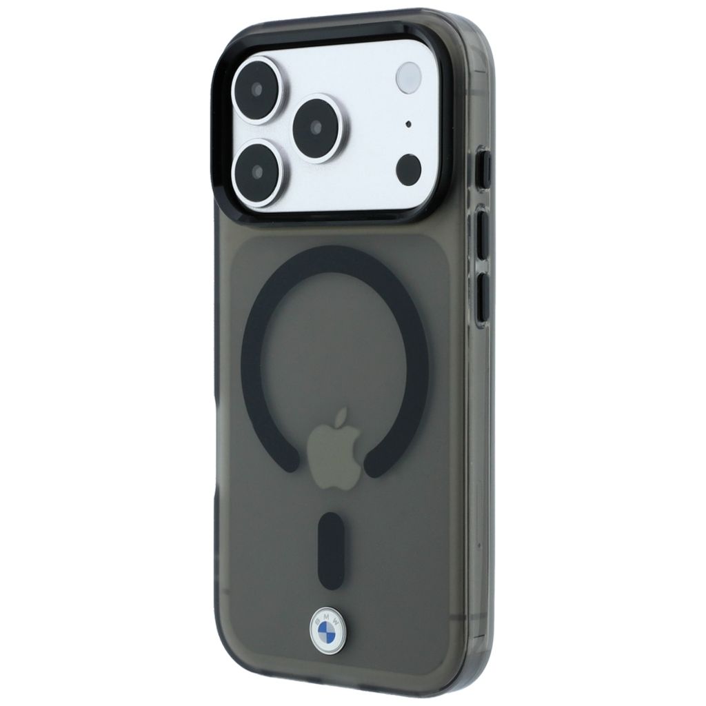 BMW Frosted & Metal Logo MagSafe -kuori iPhone 17 Pro/18 Pro:lle - Musta