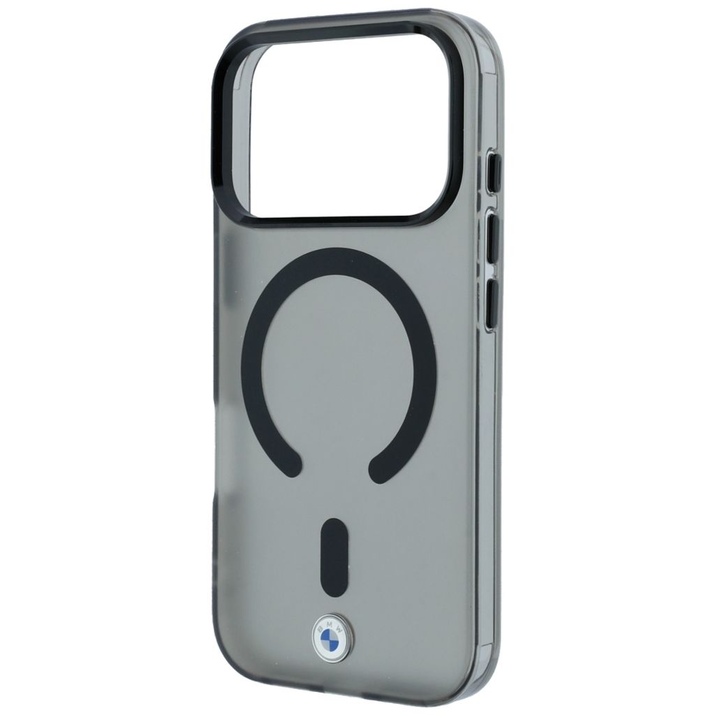 BMW Frosted & Metal Logo MagSafe -kuori iPhone 17 Pro/18 Pro:lle - Musta