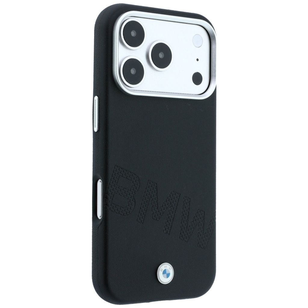 BMW Inclined Deboss Letters MagSafe -kuori  iPhone 17 Pro/18 Pro:lle - Musta