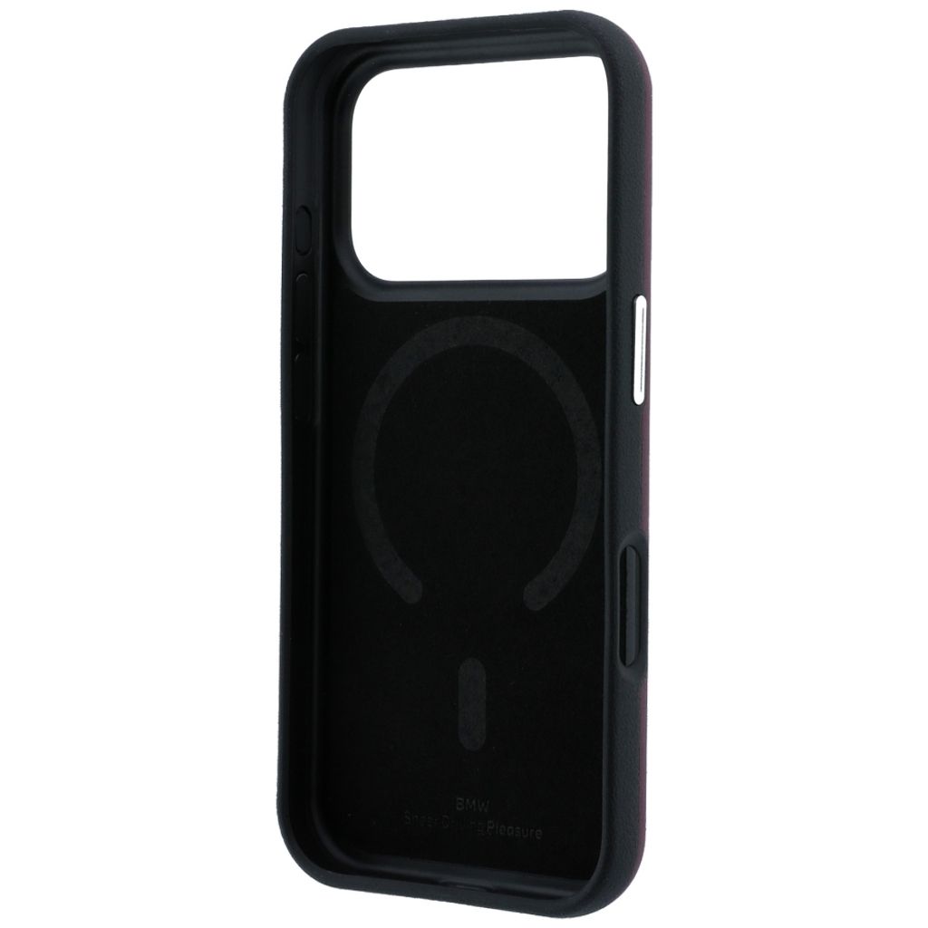 BMW Inclined Deboss Letters MagSafe -kuori iPhone 17 Pro Max/18 Pro Max:lle - Burgundi