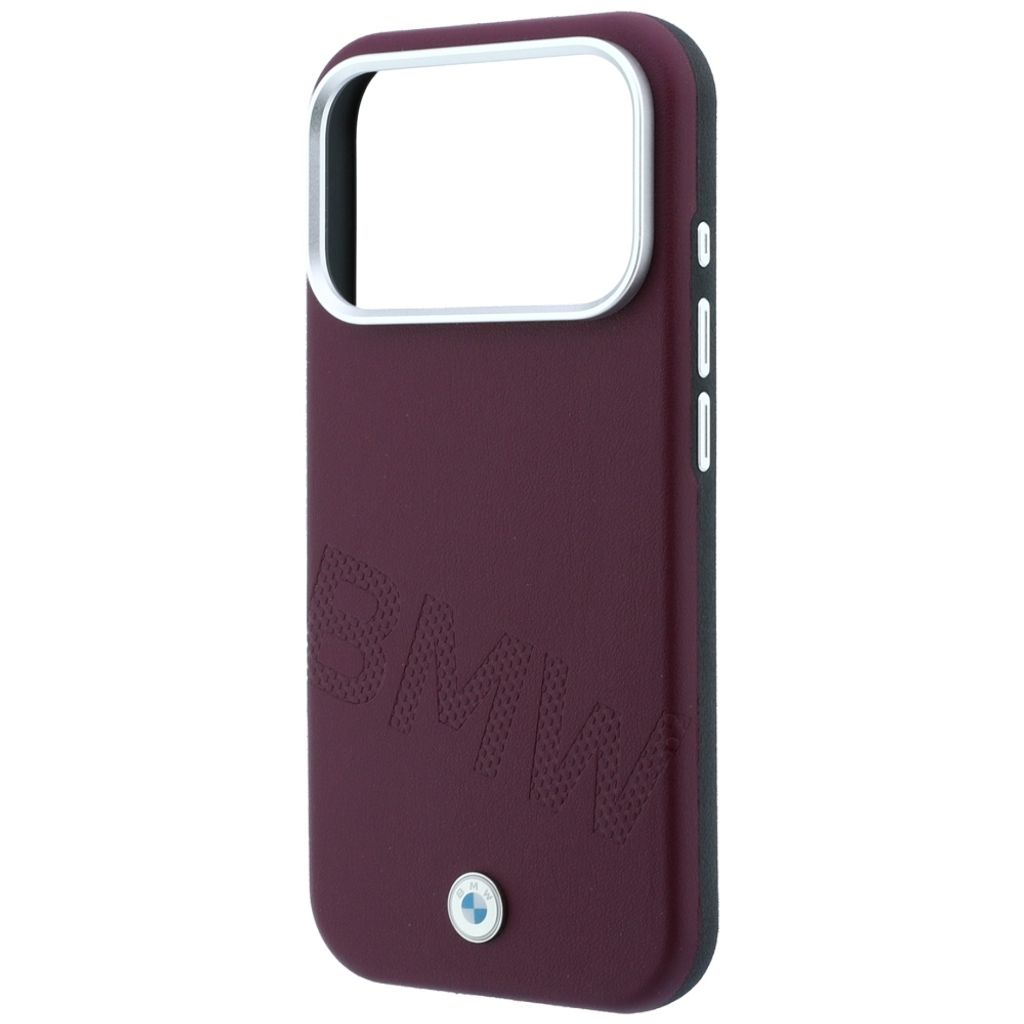 BMW Inclined Deboss Letters MagSafe -kuori iPhone 17 Pro Max/18 Pro Max:lle - Burgundi