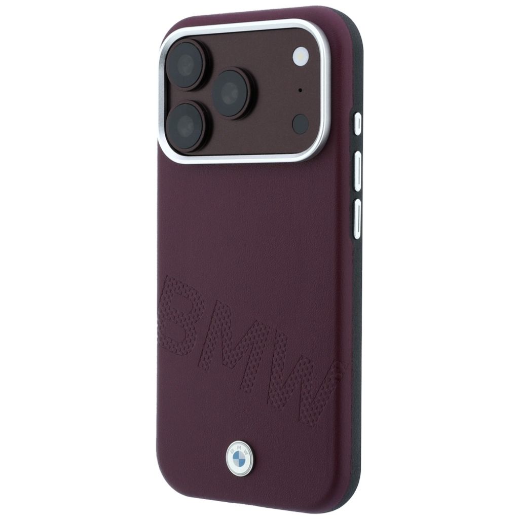 BMW Inclined Deboss Letters MagSafe -kuori iPhone 17 Pro Max/18 Pro Max:lle - Burgundi