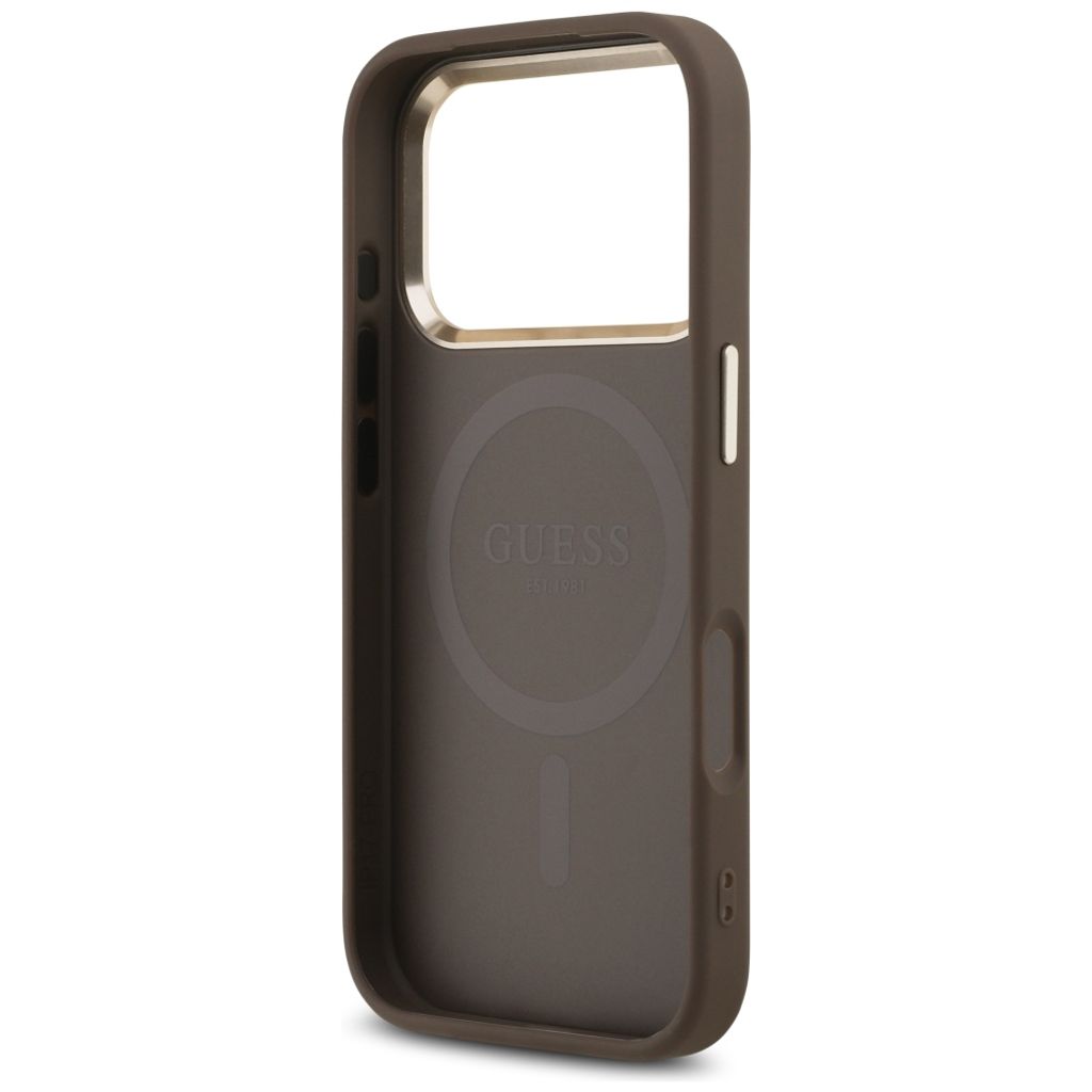 Guess 4G Triangle Logo MagSafe -kuori iPhone 17 Pro/18 Pro:lle - Ruskea