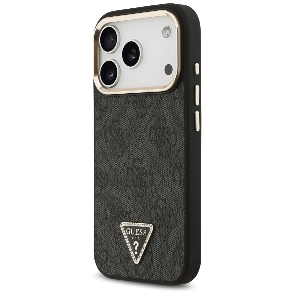 Guess 4G Triangle Logo MagSafe -kuori iPhone 17 Pro/18 Pro:lle - Musta/kulta