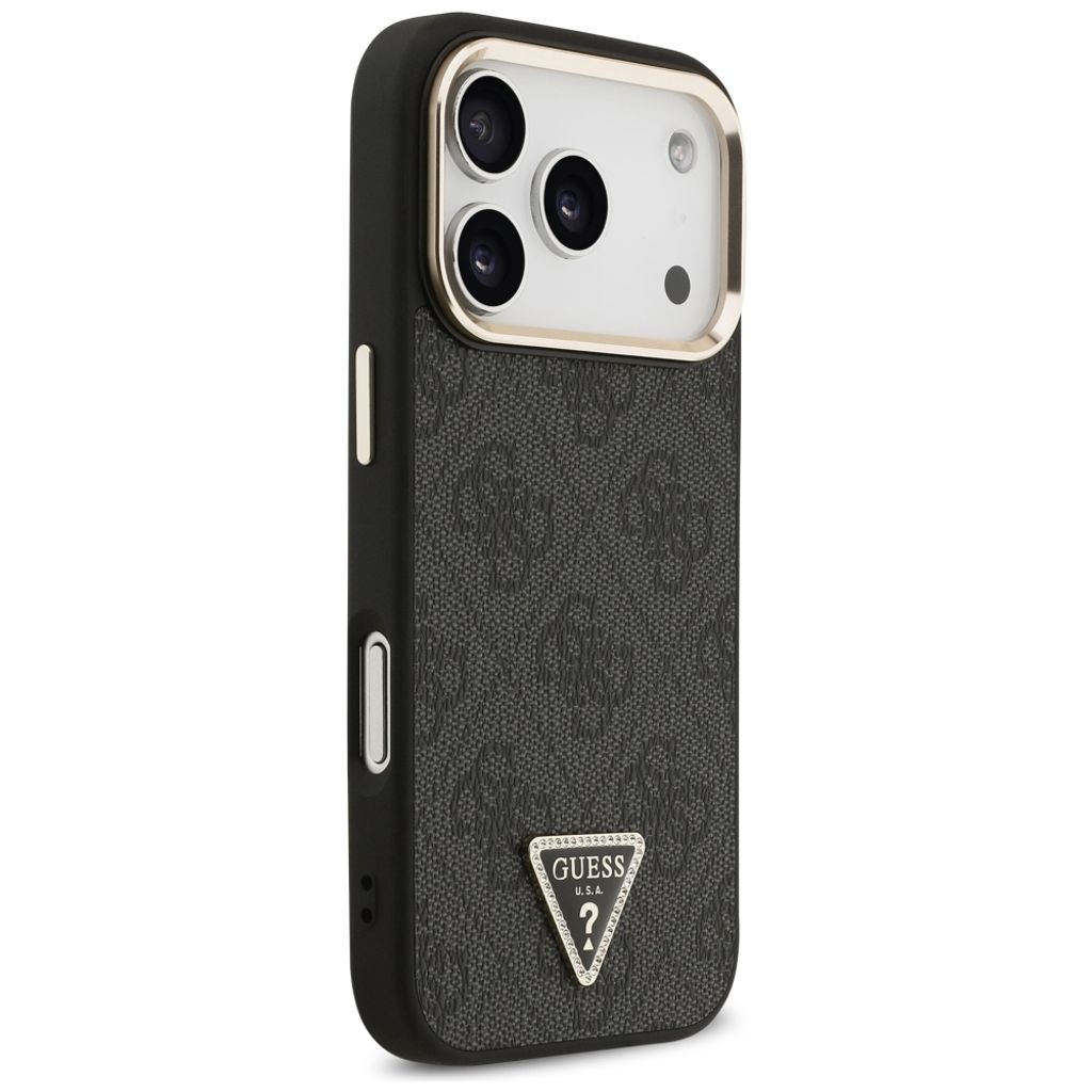 Guess 4G Triangle Logo MagSafe -kuori iPhone 17 Pro/18 Pro:lle - Musta/kulta