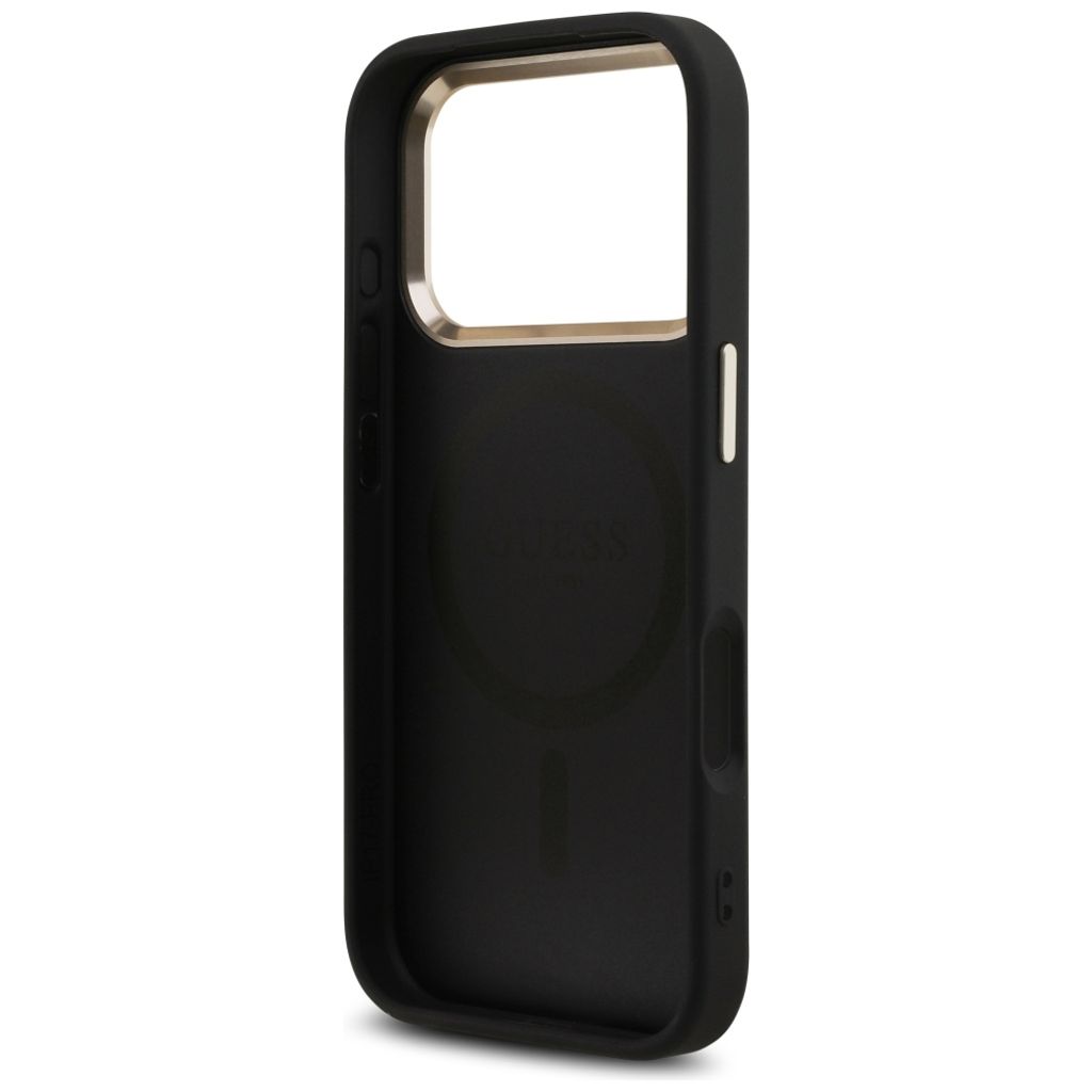 Guess 4G Triangle Logo MagSafe -kuori iPhone 17 Pro/18 Pro:lle - Musta/kulta