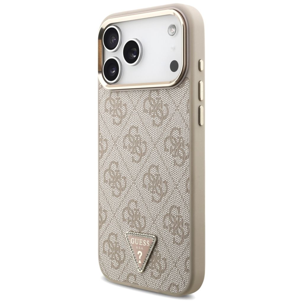 Guess 4G Triangle Logo MagSafe -kuori iPhone 17 Pro Max/18 Pro Max:lle - Ruusu kultaa