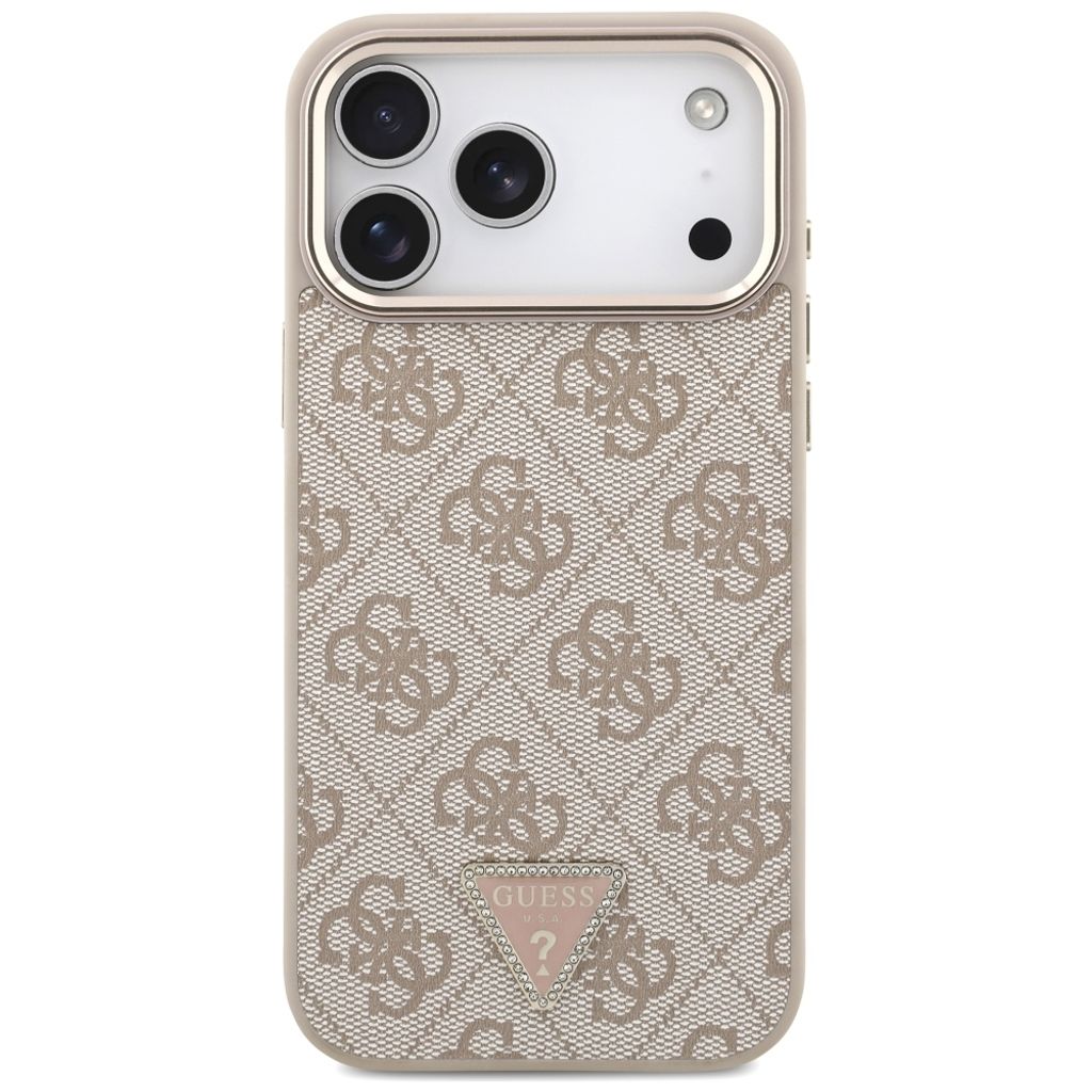 Guess 4G Triangle Logo MagSafe -kuori iPhone 17 Pro Max/18 Pro Max:lle - Ruusu kultaa