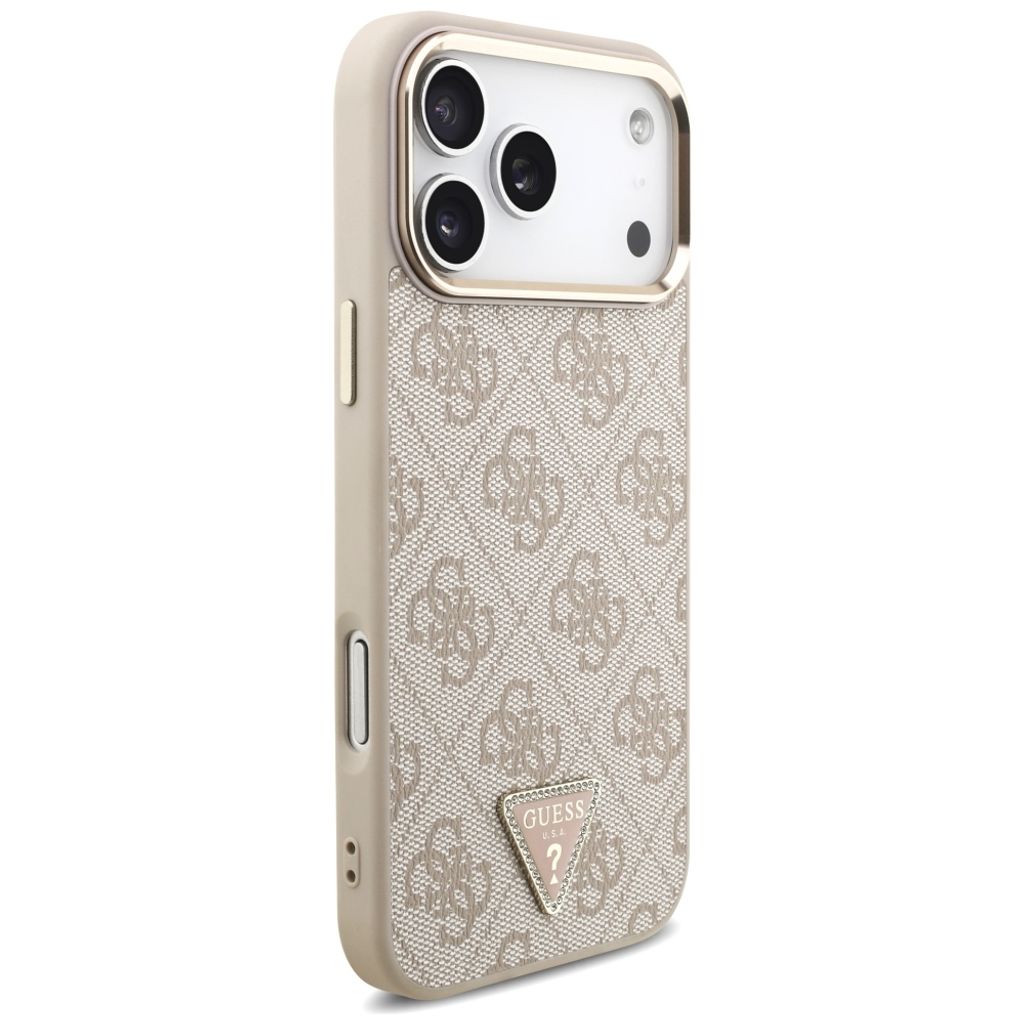Guess 4G Triangle Logo MagSafe -kuori iPhone 17 Pro Max/18 Pro Max:lle - Ruusu kultaa