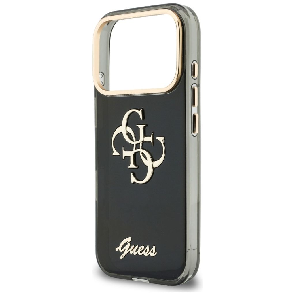 Guess 4G Script Metal -kuori iPhone 17 Pro/18 Pro:lle - Musta