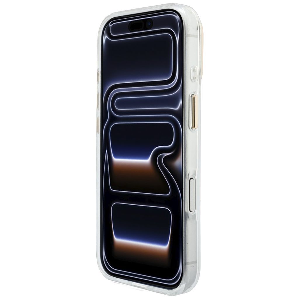 Guess 4G Script Metal -kuori iPhone 17 Pro Max/18 Pro Max:lle - Valkoinen