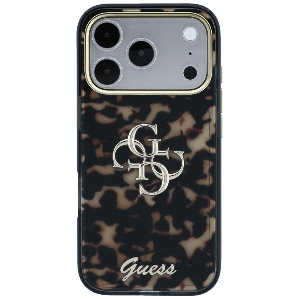 Guess 4G Script Metal -kuori  iPhone 17 Pro Max/18 Pro Max:lle - Musta/Ruskea