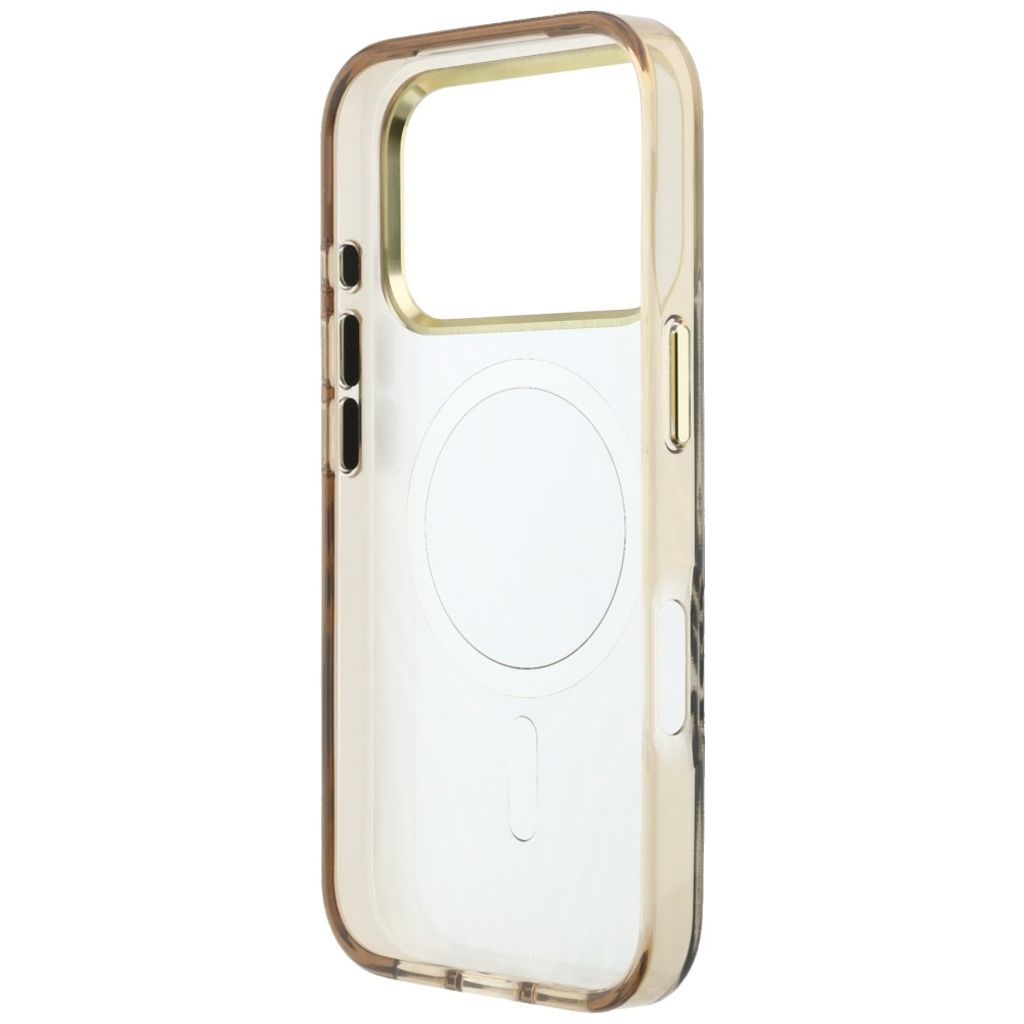 Guess Zebra Glitter Triangle Logo MagSafe -kuori  iPhone 17 Pro Max/18 Pro Max:lle - Kulta