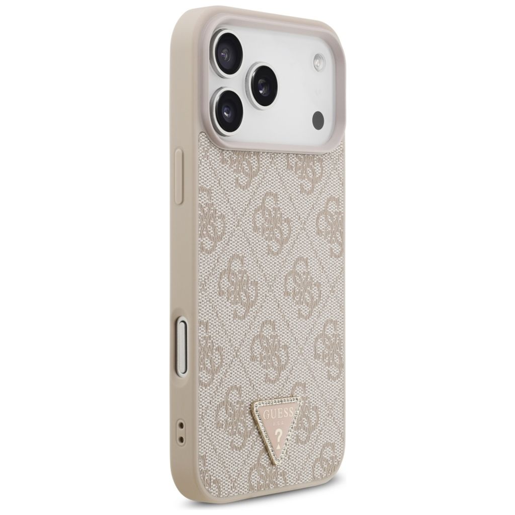 Guess 4G Triangle Logo MagSafe -kuori iPhone 17 Pro Max/18 Pro Max:lle - Vaaleanpunainen
