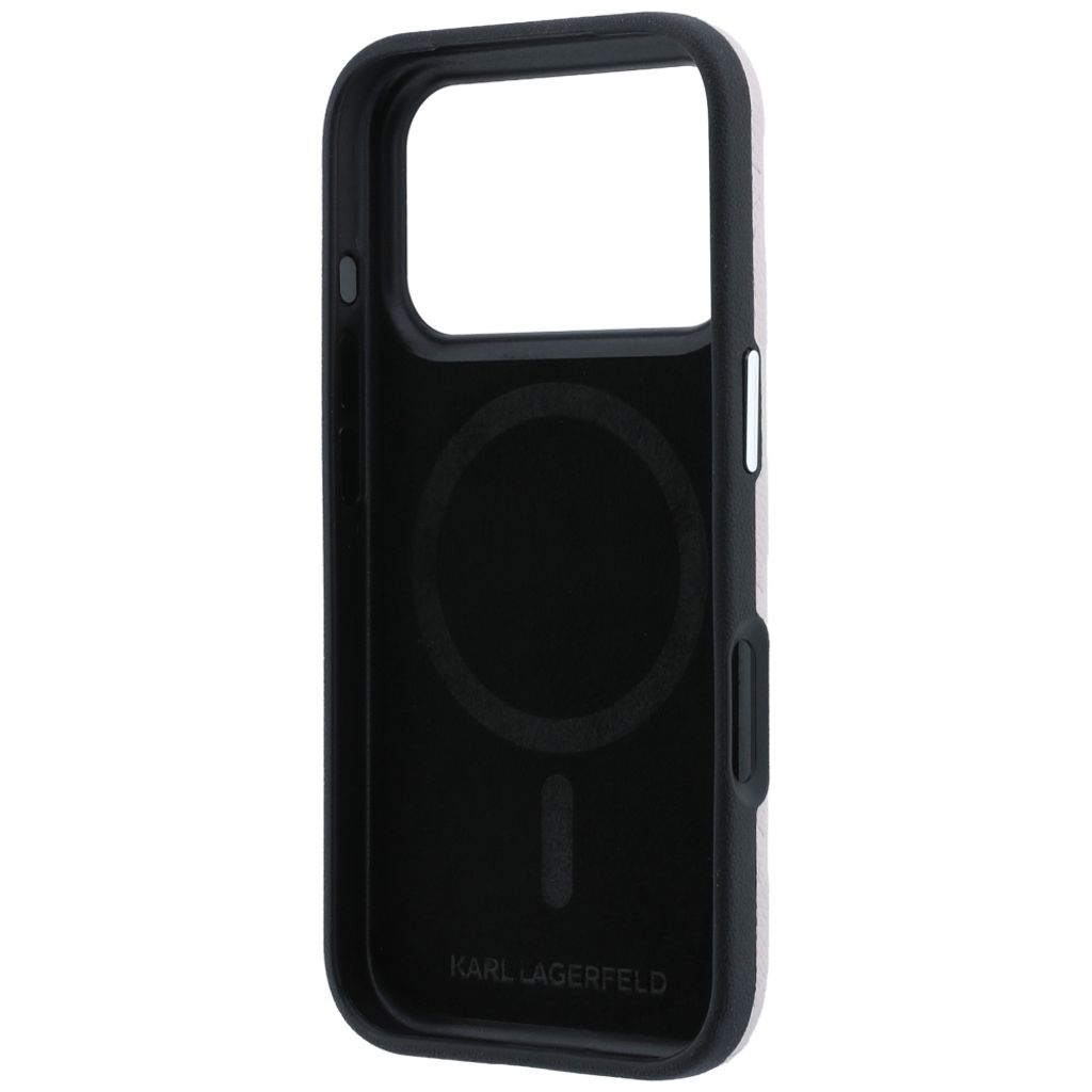 Karl Lagerfeld Mono Resin Logo MagSafe -kuori  iPhone 17 Pro/18 Pro:lle - Vaaleanpunainen