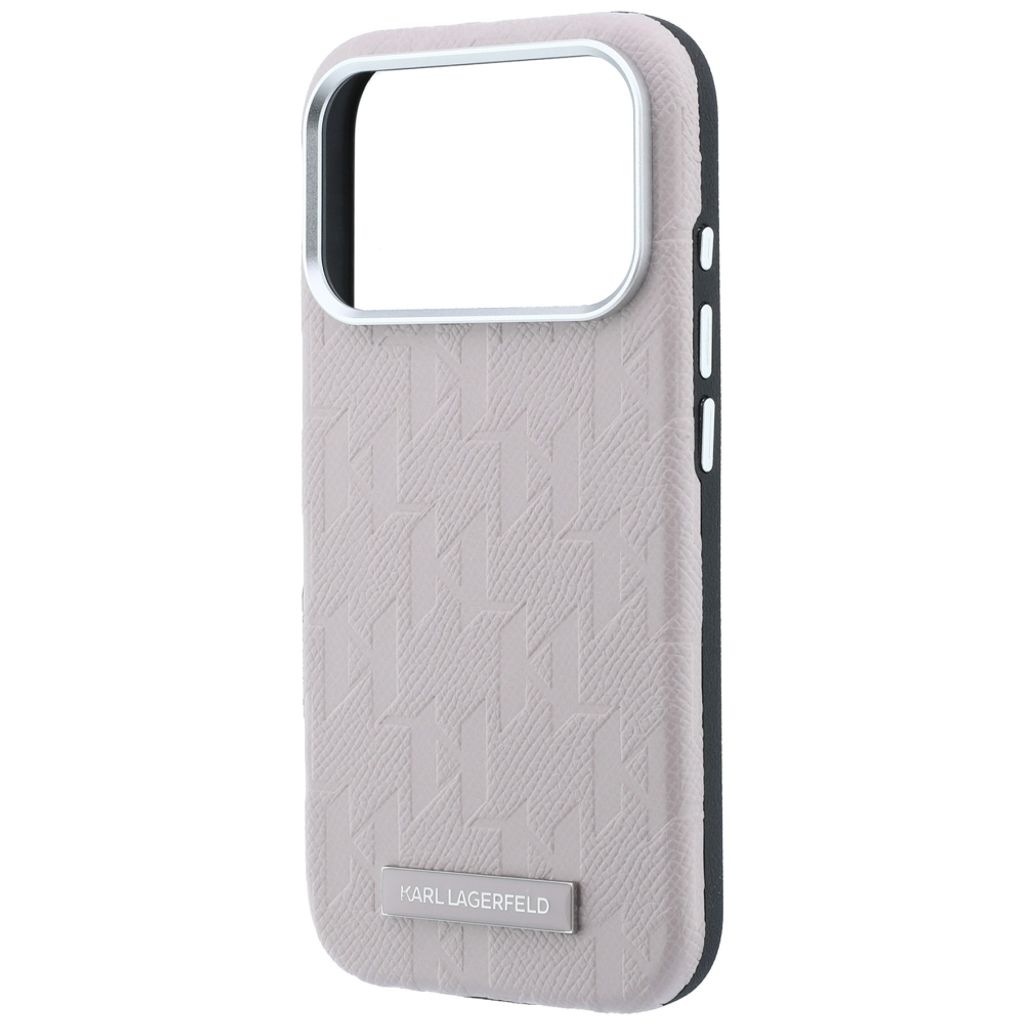 Karl Lagerfeld Mono Resin Logo MagSafe -kuori  iPhone 17 Pro/18 Pro:lle - Vaaleanpunainen