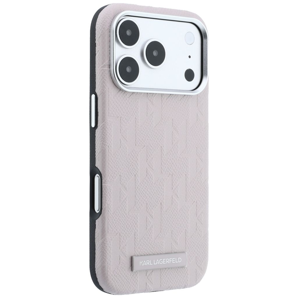 Karl Lagerfeld Mono Resin Logo MagSafe -kuori iPhone 17 Pro Max/18 Pro Max:lle - Vaaleanpunainen
