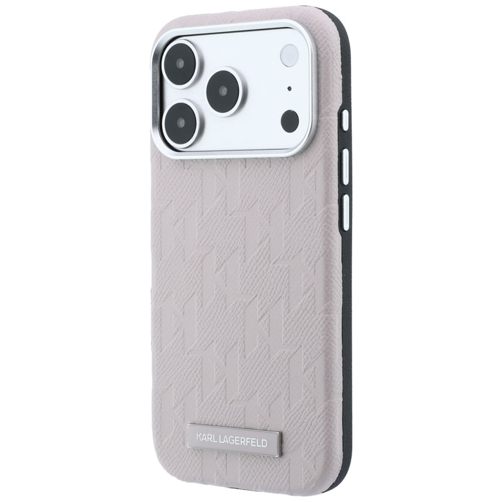 Karl Lagerfeld Mono Resin Logo MagSafe -kuori iPhone 17 Pro Max/18 Pro Max:lle - Vaaleanpunainen
