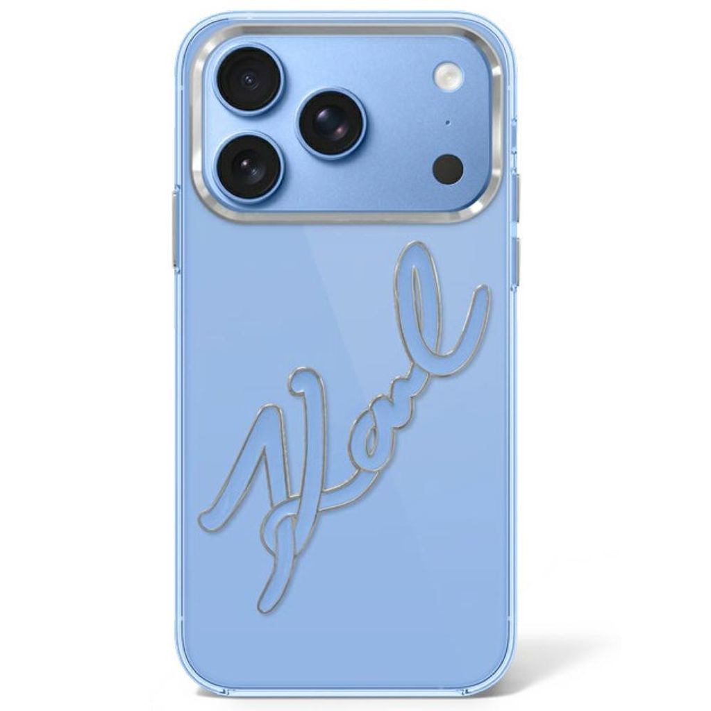 Karl Lagerfeld Big Signature Deksel til iPhone 17 Pro/18 Pro - Blå