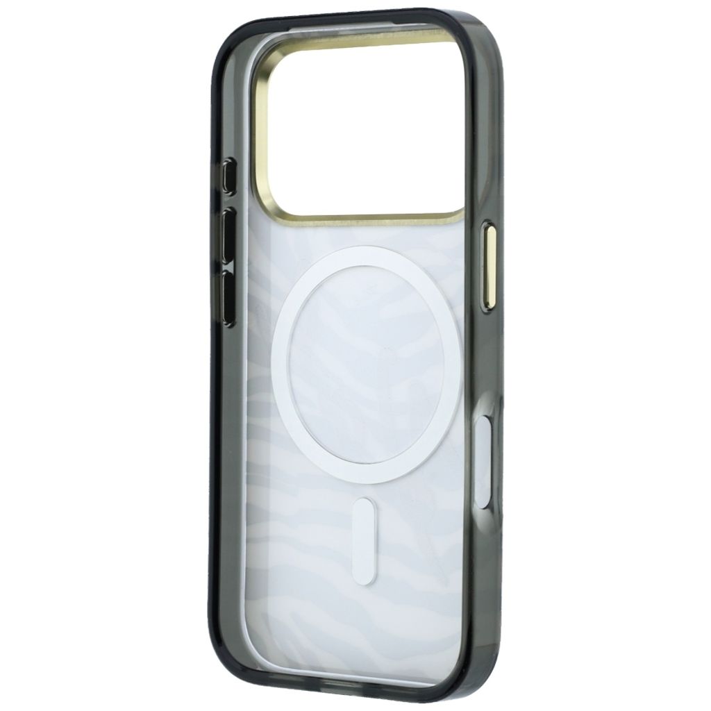 Karl Lagerfeld Signature Zebra Glitter MagSafe -kuori  iPhone 17 Pro Max/18 Pro Max:lle - Kulta
