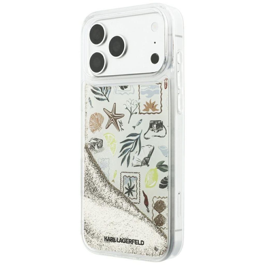 Karl Lagerfeld Liquid Glitter Beach & Sand -kuori iPhone 17 Pro Max/18 Pro Max:lle - Beige